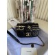 MINI FLAP BAG Lambskin Glass Pearls Imitation Pearls Strass Gold Silver & Ruthenium Finish Metal Black High