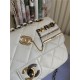 SMALL FLAP BAG Lambskin Glass Pearls Imitation Pearls Strass Gold Silver & Ruthenium Finish Metal White High