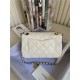 SMALL FLAP BAG Lambskin Glass Pearls Imitation Pearls Strass Gold Silver & Ruthenium Finish Metal White High