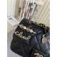 SMALL FLAP BAG Lambskin Glass Pearls Imitation Pearls Strass Gold Silver & Ruthenium Finish Metal Black High