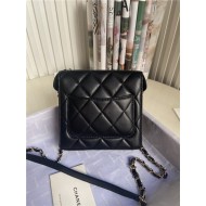 Chanel SMALL BOX BAG Lambskin & Gold Metal Black High