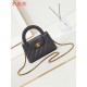 Chanel MINI SHOPPING BAG AS4416 Shiny Aged Calfskin & Gold-Tone Metal Dark Grey High