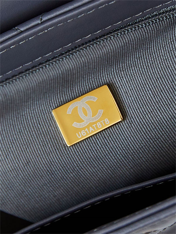 Chanel MINI SHOPPING BAG AS4416 Shiny Aged Calfskin & Gold-Tone Metal Dark Grey High