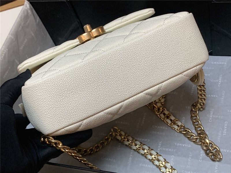 BACKPACK Grained Calfskin & Gold-Tone Metal AS3108 White High