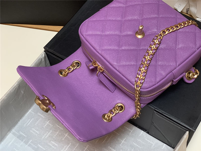 BACKPACK Grained Calfskin & Gold-Tone Metal AS3108 Purple High