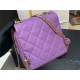 BACKPACK Grained Calfskin & Gold-Tone Metal AS3108 Purple High