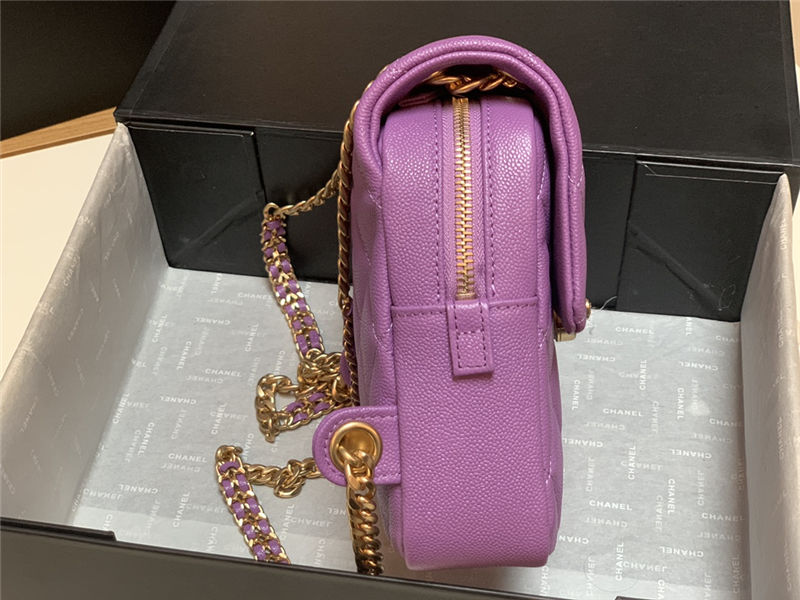 BACKPACK Grained Calfskin & Gold-Tone Metal AS3108 Purple High