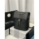 Chanel Large Backpack Chevrons Pattern Lambskin 91122 Silver-Metal Black High