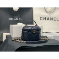 Chanel SMALL VANITY CASE Lambskin & Gold Metal AS2630 Navy High