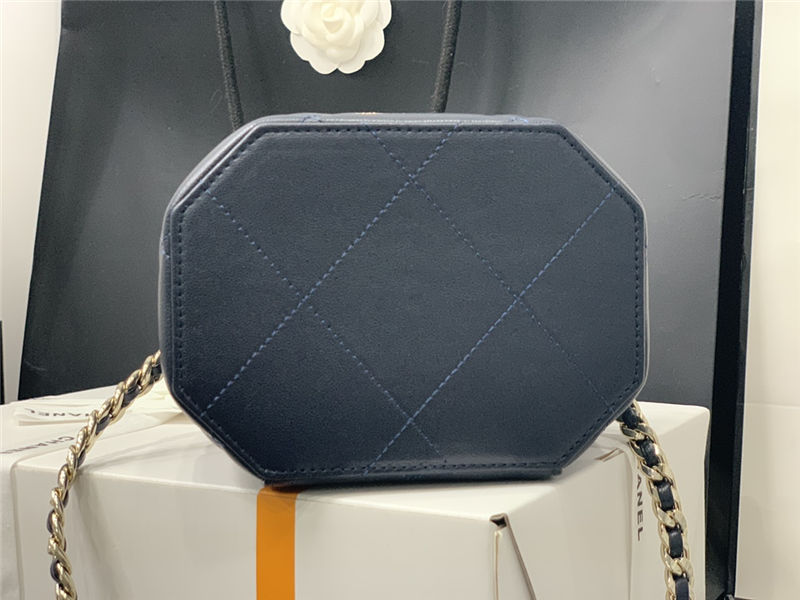 Chanel SMALL VANITY CASE Lambskin & Gold Metal AS2630 Navy High