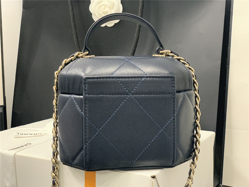 Chanel SMALL VANITY CASE Lambskin & Gold Metal AS2630 Navy High