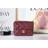 Chanel MINI FLAP BAG AS2693 Lambskin & Gold Metal Burgundy High