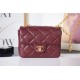 Chanel MINI FLAP BAG AS2693 Lambskin & Gold Metal Burgundy High