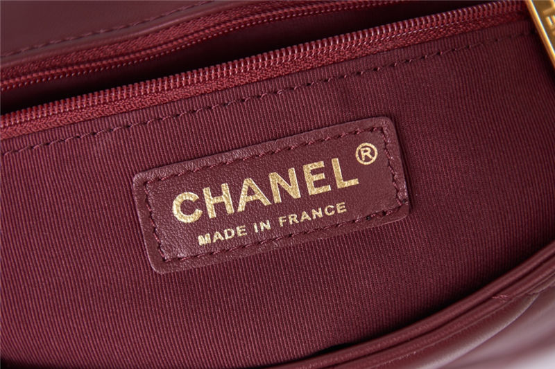 Chanel MINI FLAP BAG AS2693 Lambskin & Gold Metal Burgundy High