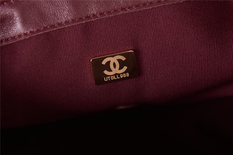 Chanel MINI FLAP BAG AS2693 Lambskin & Gold Metal Burgundy High