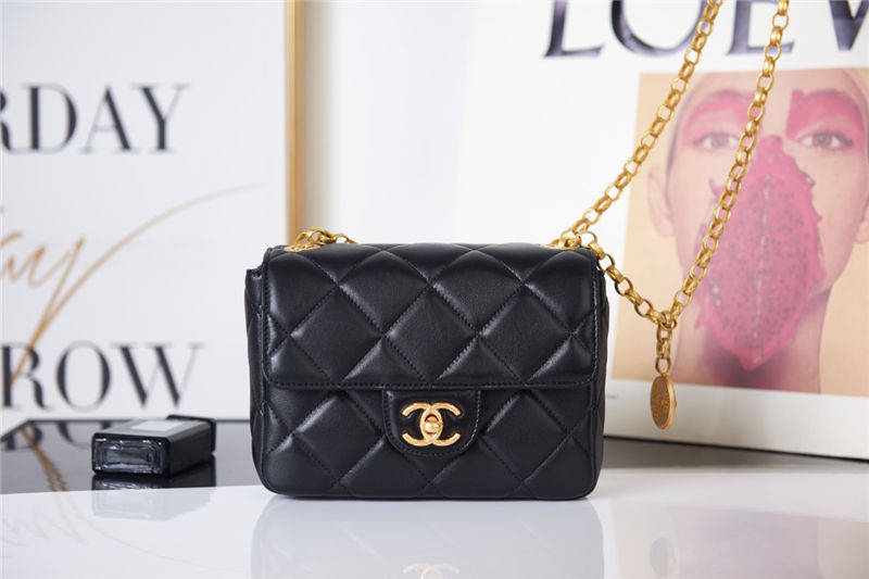 Chanel MINI FLAP BAG AS2693 Lambskin & Gold Metal Black High