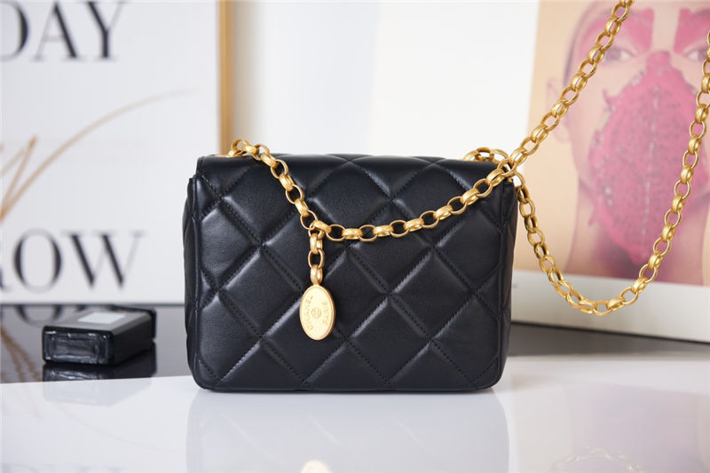 Chanel MINI FLAP BAG AS2693 Lambskin & Gold Metal Black High