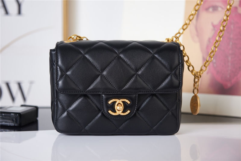 Chanel MINI FLAP BAG AS2693 Lambskin & Gold Metal Black High