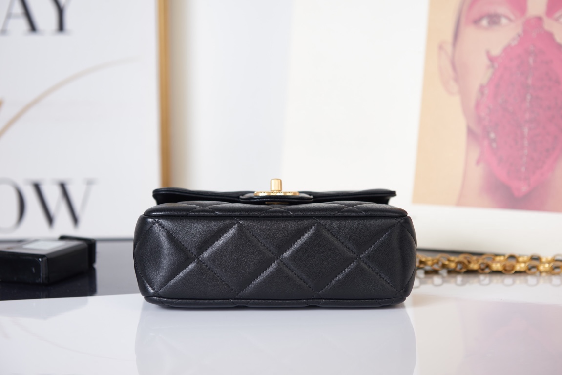 Chanel MINI FLAP BAG AS2693 Lambskin & Gold Metal Black High