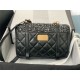 Chanel FLAP BAG Aged Calfskin & Gold-Tone Metal AS2696 Black High