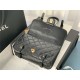 Chanel FLAP BAG Aged Calfskin & Gold-Tone Metal AS2696 Black High