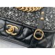 Chanel FLAP BAG Aged Calfskin & Gold-Tone Metal AS2696 Black High