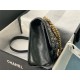 Chanel FLAP BAG Aged Calfskin & Gold-Tone Metal AS2696 Black High