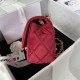 Chanel Small Flap Bag with Handle Velvet & Gold-Tone Metal AS3451 Red A