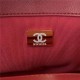 Chanel Small Flap Bag with Handle Velvet & Gold-Tone Metal AS3451 Red A