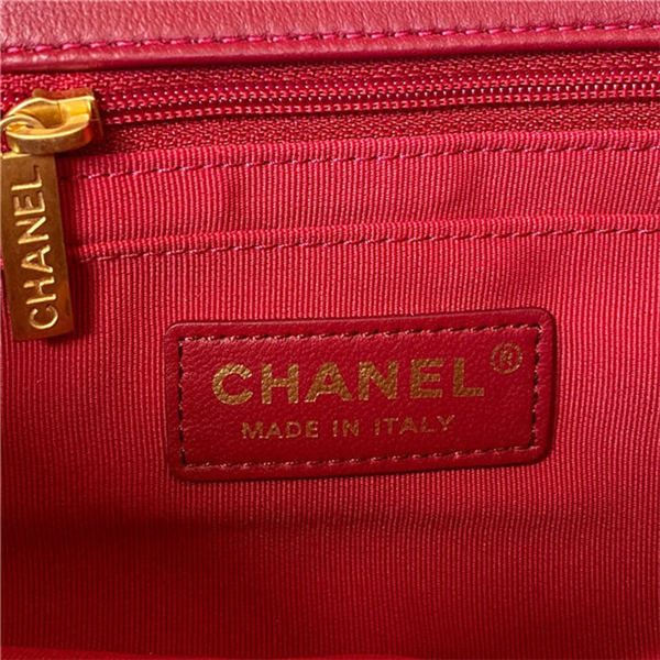 Chanel Small Flap Bag with Handle Velvet & Gold-Tone Metal AS3451 Red A