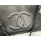 LARGE Chanel SHOPPING BAG TOTE Calfskin Silver Metal AS8473 Black High