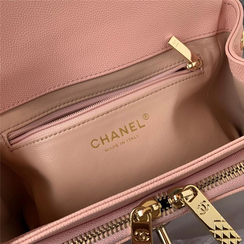 Chanel Mini Flap Bag A93749 Grained Calfskin Gold-Tone MetalPink High