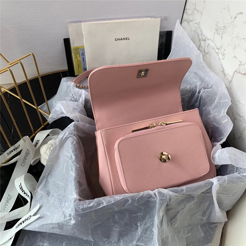 Chanel Mini Flap Bag A93749 Grained Calfskin Gold-Tone MetalPink High