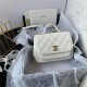 Chanel Mini Flap Bag A93749 Grained Calfskin Gold-Tone MetalWhite High