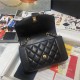 Chanel FLAP BAG 87062 Lambskin Gold-Tone Metal Black A