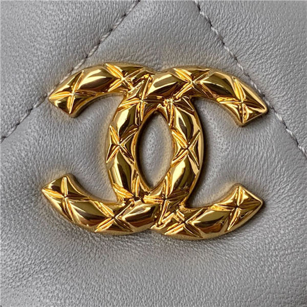 Chanel CLUTCH WITH CHAIN AP2330 Shiny Lambskin & Gold-Tone Metal Grey A