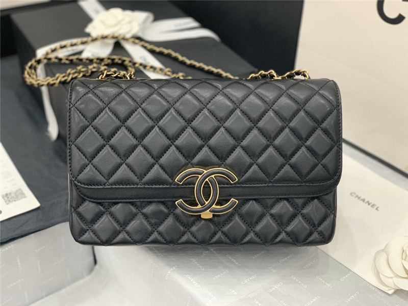 Chanel Flap Bag 57276 Lambskin Black High