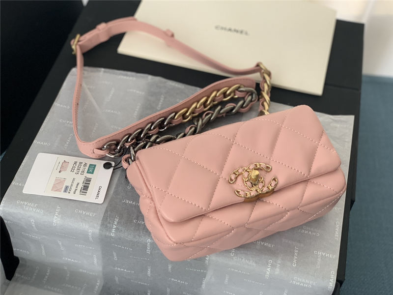 Chanel 19 Waist Bag AS1163 Lambskin Pink High