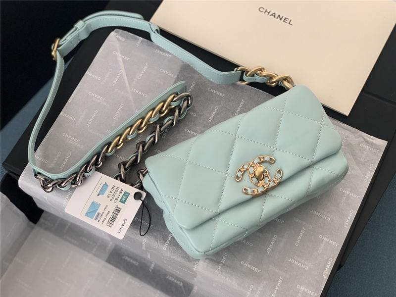 Chanel 19 Waist Bag AS1163 Lambskin Blue High