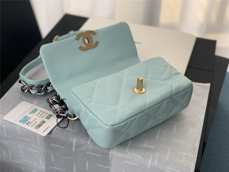 Chanel 19 Waist Bag AS1163 Lambskin Blue High