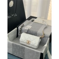 Chanel 19 Waist Bag AS1163 Lambskin White High