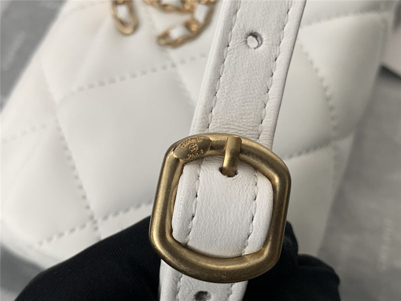 Chanel 19 Waist Bag AS1163 Lambskin White High