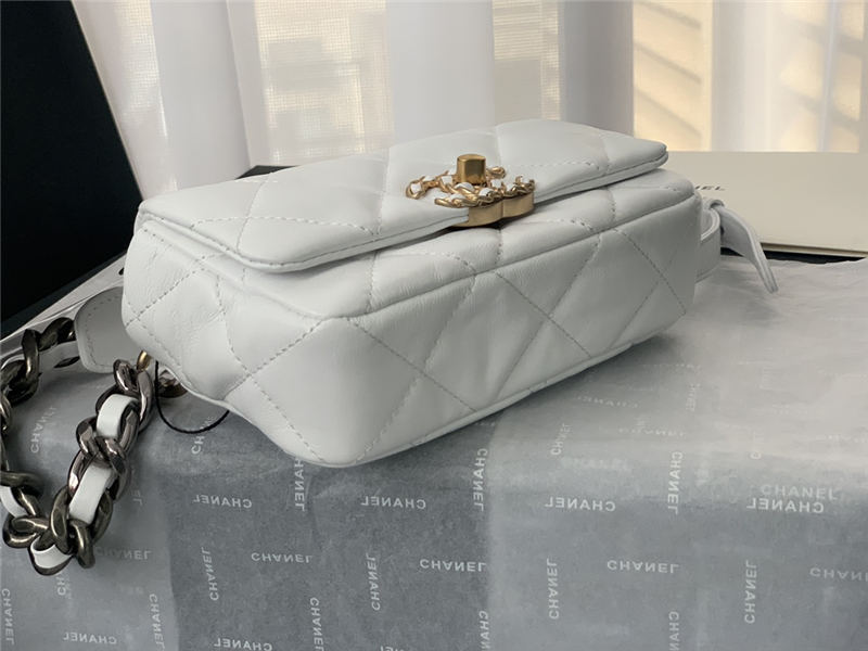 Chanel 19 Waist Bag AS1163 Lambskin White High