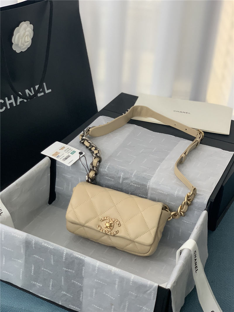 Chanel 19 Waist Bag AS1163 Lambskin Nude High