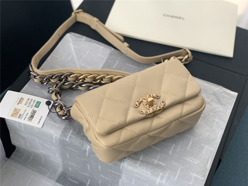 Chanel 19 Waist Bag AS1163 Lambskin Nude High