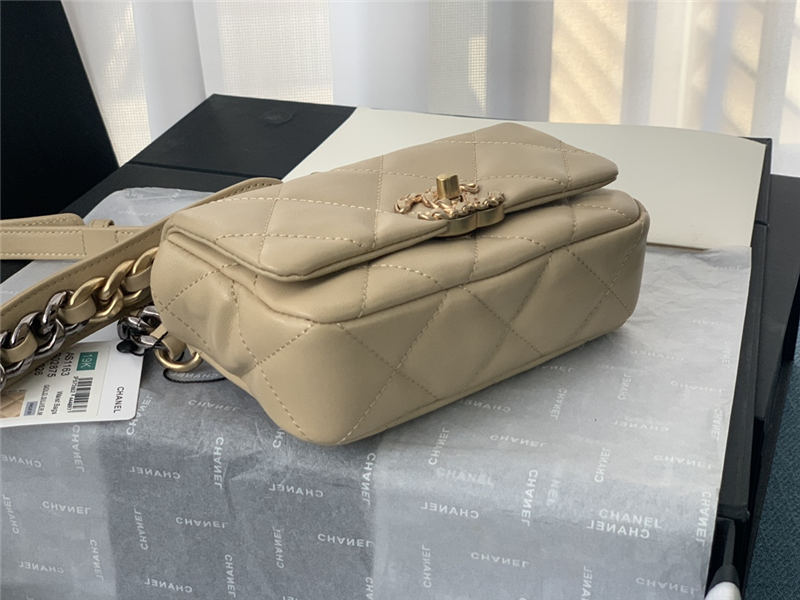 Chanel 19 Waist Bag AS1163 Lambskin Nude High