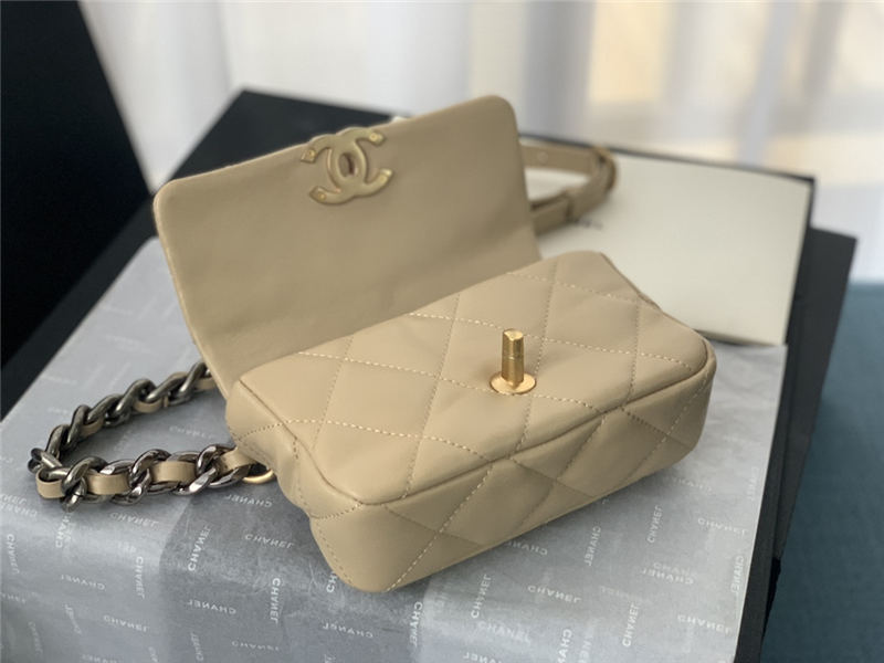 Chanel 19 Waist Bag AS1163 Lambskin Nude High