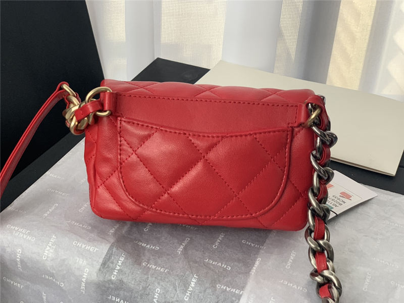 Chanel 19 Waist Bag AS1163 Lambskin Red High