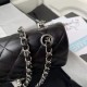 Small CLASSIC HANDBAG Lambskin Silver Metal Black A