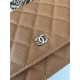 Classic Wallet on Chain AP0250 Grained Calfskin Caramel Silver Metal A